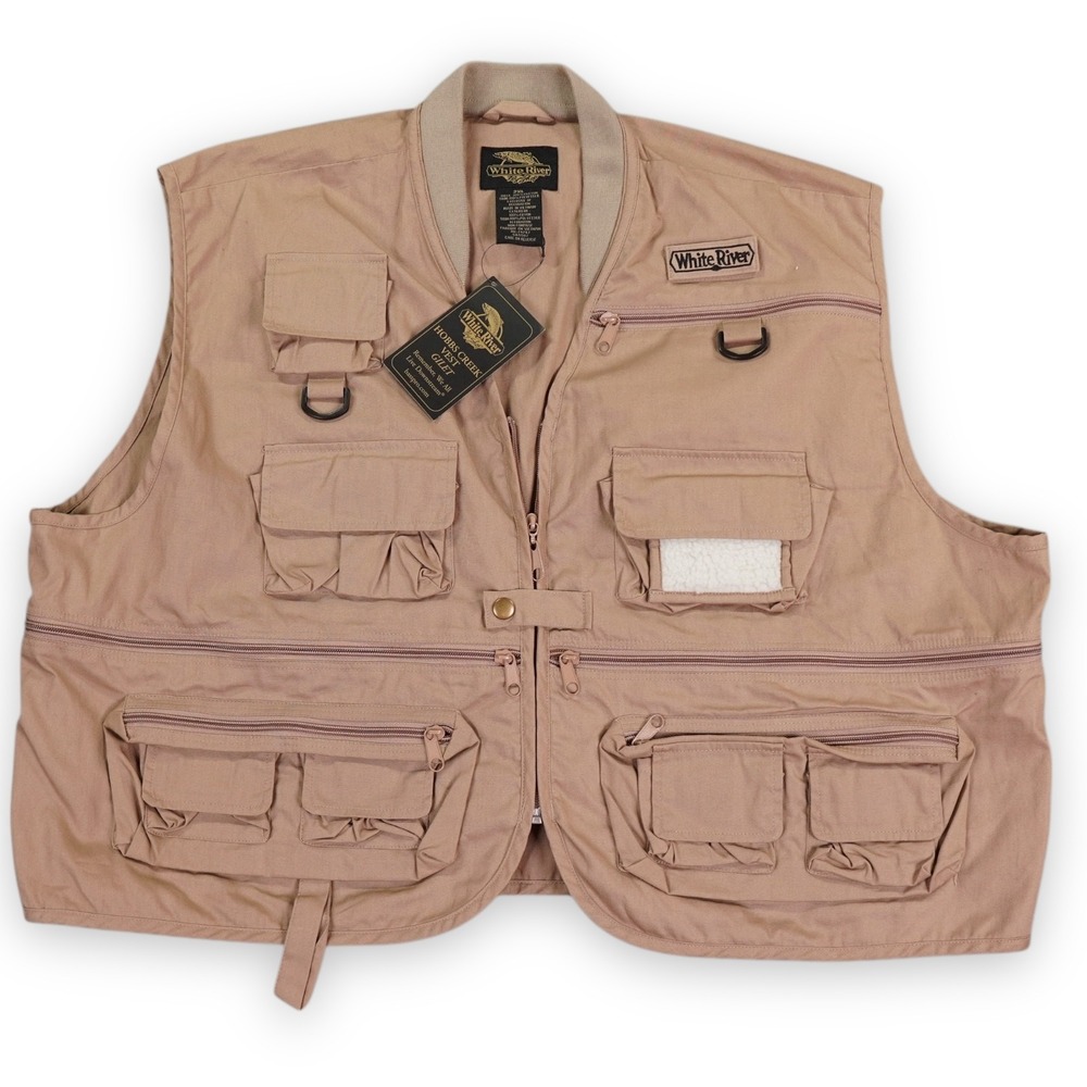White River Fly Shop Hobbs Creek Fishing Vest Mens 2XL Khaki‎ Fly GorpCore